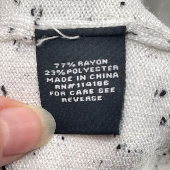 Verve Ami Womens Cardigan Sweater Open Front Long Sleeve Black White Size Medium - Picture 8 of 11